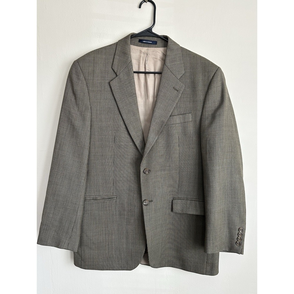 VTG Chaps Ralph Lauren 100% Lambs Wool Sport Coat Blazer Jackets Size 44R Taupe